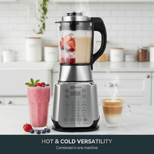 Glass Blenders for Kitchen – Stainless Steel Professional Blender for Smoothies 1500W Motor, Food Processor Combo 9 Adjustable Speeds, 14 Preset Programs, BPA-Free Glass Jar blender, Nut Milk, Soups