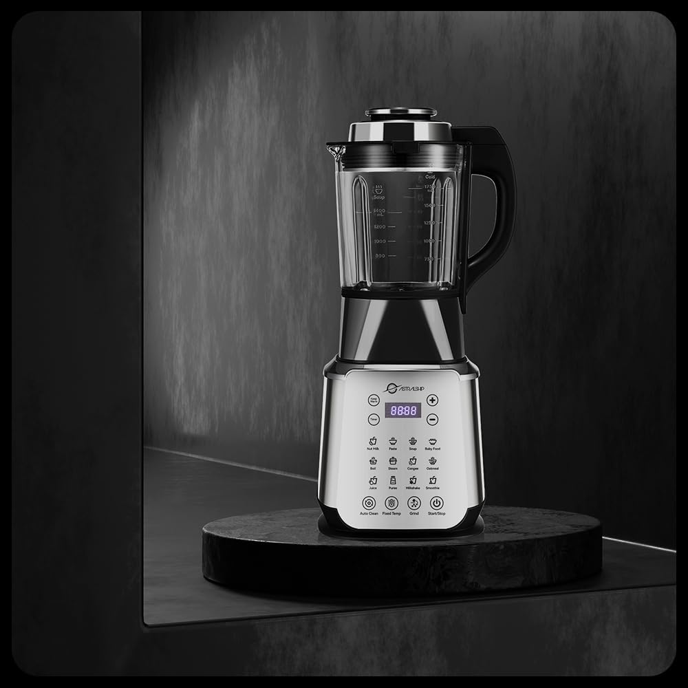 Glass Blenders for Kitchen with 59oz, 1200W High Speed adjustable P1-P9 Professional Blenders, 14 Functions Countertop Blender and Smoothie & Food Processor Combo with Heating, Auto Clean for Sauce