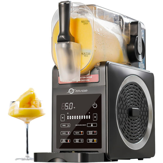 Slushie Machine 85oz Frozen Drink Maker with 6 Preset Programs, Smart Temp Control, Rinse, Low-Sugar & Alcohol Alerts Slush Maker for Milkshakes, Margarita Smoothie, Frappes and More, No Ice Needed