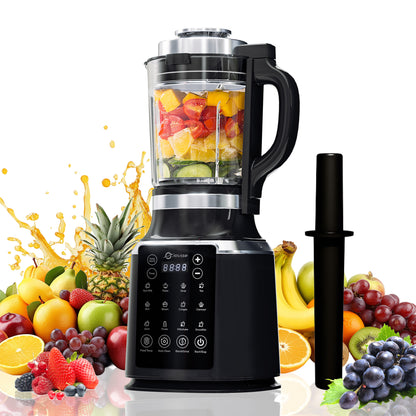 Glass Blenders for Kitchen with Tamper, Blender for Smoothies, Professional Blenders 1500W Motor, 9 Adjustable Speeds, 14 Preset Programs, High-Speed Heating Blender for Nut Milk, Soups, Sauces & More