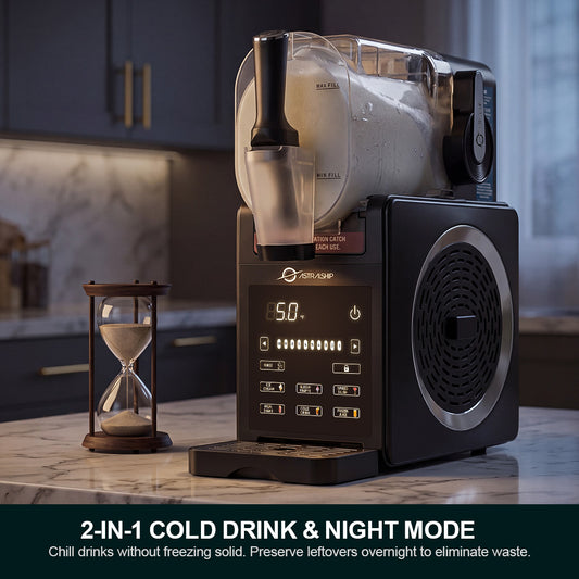 Slushie Machine 85oz Frozen Drink Maker with 6 Preset Programs, Smart Temp Control, Rinse, Low-Sugar & Alcohol Alerts Slush Maker for Milkshakes, Margarita Smoothie, Frappes and More, No Ice Needed