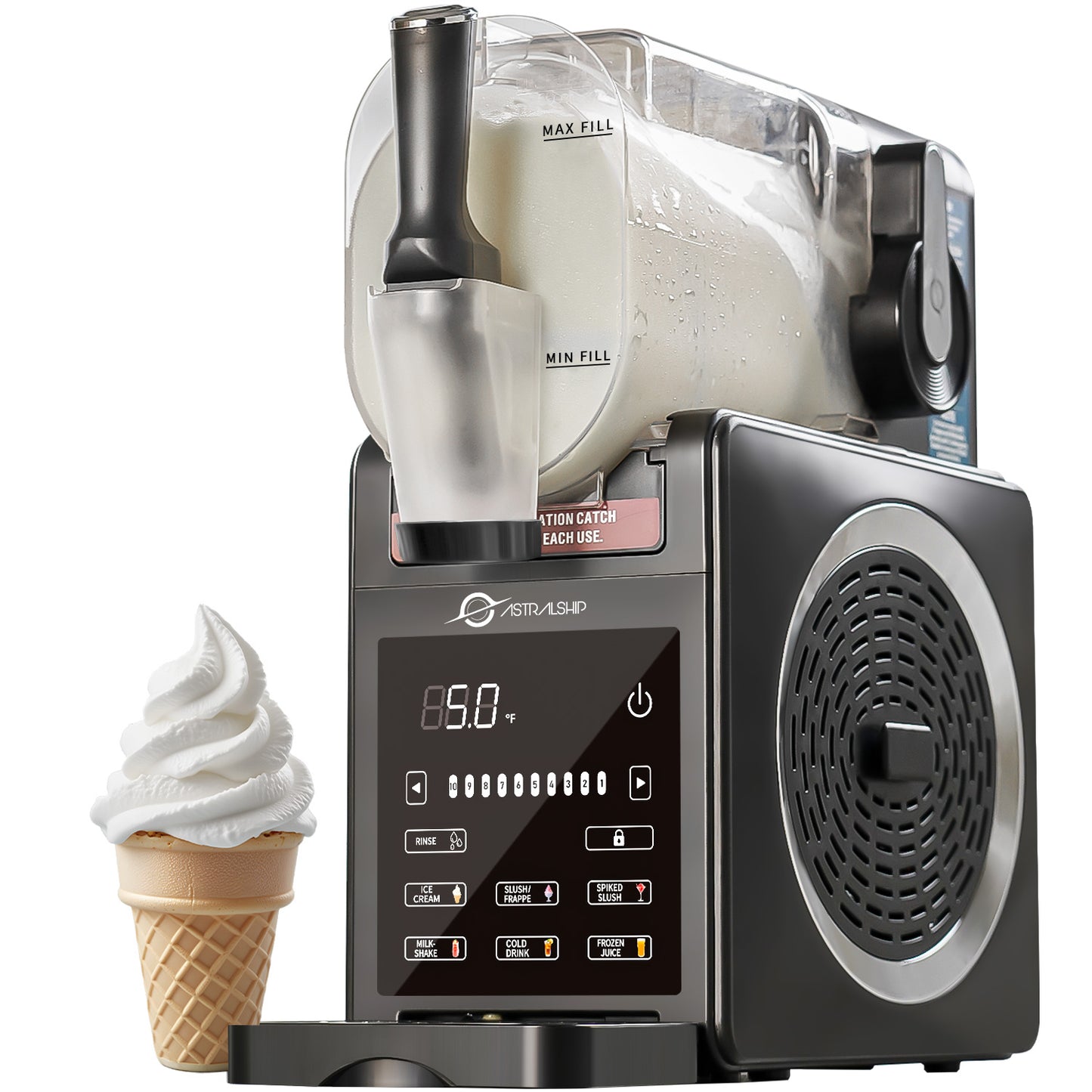 Slushie Machine 85oz Frozen Drink Maker with 6 Preset Programs, Smart Temp Control, Rinse, Low-Sugar & Alcohol Alerts Slush Maker for Milkshakes, Margarita Smoothie, Frappes and More, No Ice Needed