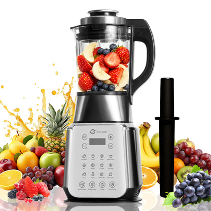 Glass Blenders for Kitchen – Stainless Steel Professional Blender for Smoothies 1500W Motor, Food Processor Combo 9 Adjustable Speeds, 14 Preset Programs, BPA-Free Glass Jar blender, Nut Milk, Soups