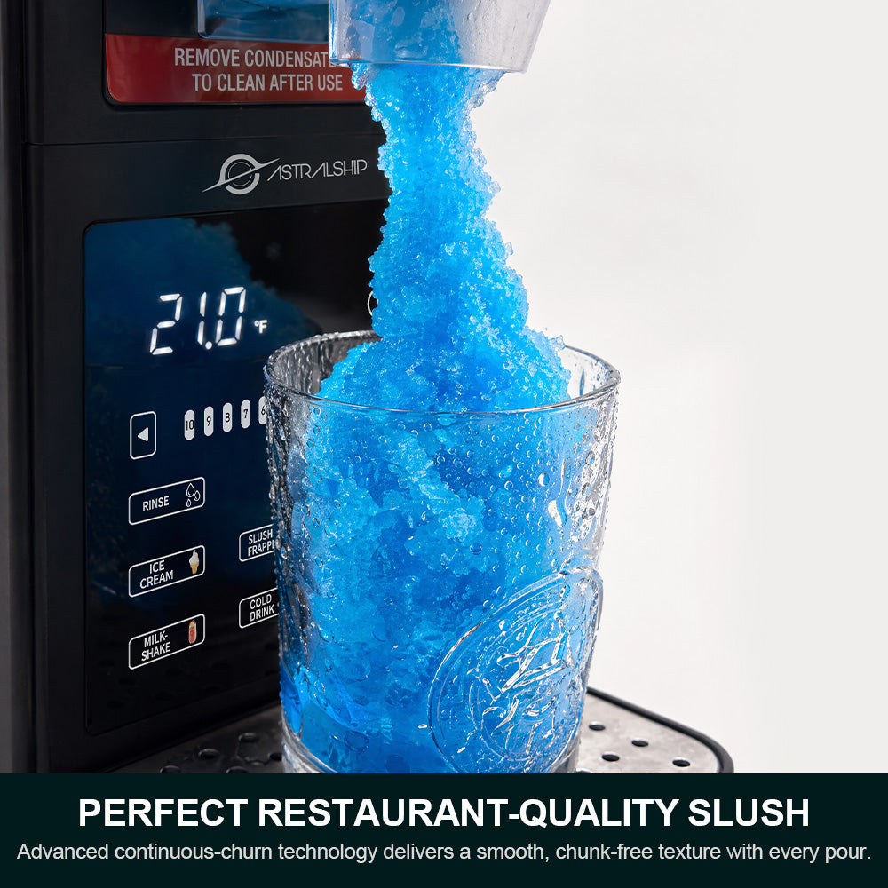 Slushie Machine 85oz Frozen Drink Maker with 6 Preset Programs, Smart Temp Control, Rinse, Low-Sugar & Alcohol Alerts Slush Maker for Milkshakes, Margarita Smoothie, Frappes and More, No Ice Needed