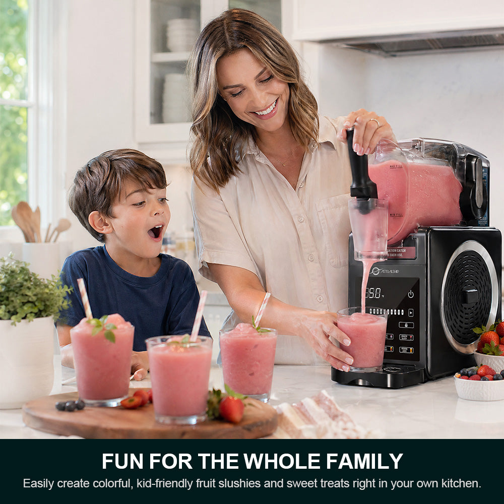 Slushie Machine 85oz Frozen Drink Maker with 6 Preset Programs, Smart Temp Control, Rinse, Low-Sugar & Alcohol Alerts Slush Maker for Milkshakes, Margarita Smoothie, Frappes and More, No Ice Needed