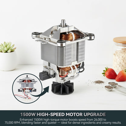 Glass Blenders for Kitchen – Stainless Steel Professional Blender for Smoothies 1500W Motor, Food Processor Combo 9 Adjustable Speeds, 14 Preset Programs, BPA-Free Glass Jar blender, Nut Milk, Soups