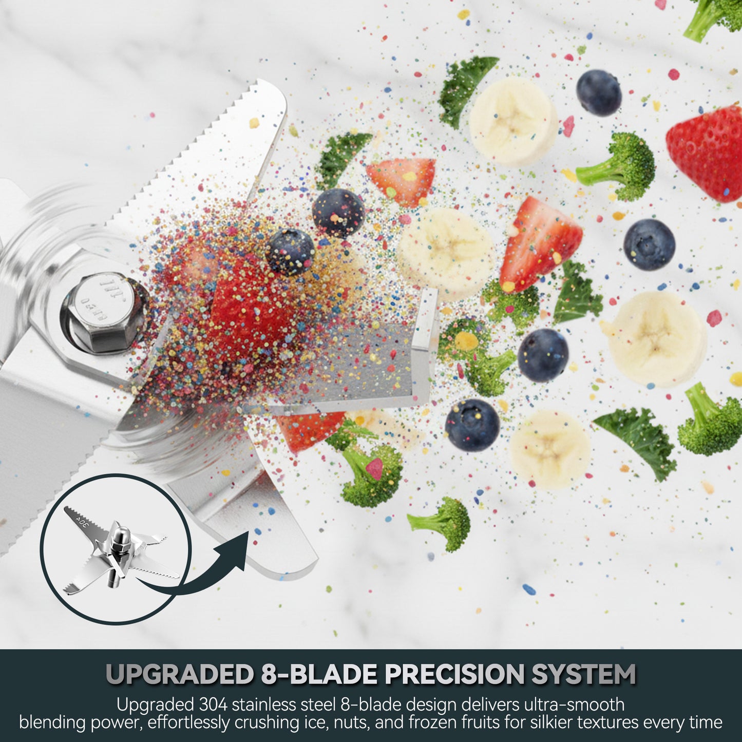 Glass Blenders for Kitchen – Stainless Steel Professional Blender for Smoothies 1500W Motor, Food Processor Combo 9 Adjustable Speeds, 14 Preset Programs, BPA-Free Glass Jar blender, Nut Milk, Soups