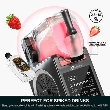 Slushie Machine 85oz Frozen Drink Maker with 6 Preset Programs, Smart Temp Control, Rinse, Low-Sugar & Alcohol Alerts Slush Maker for Milkshakes, Margarita Smoothie, Frappes and More, No Ice Needed