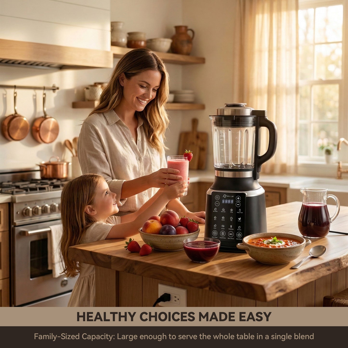Glass Blenders for Kitchen with Tamper, Blender for Smoothies, Professional Blenders 1500W Motor, 9 Adjustable Speeds, 14 Preset Programs, High-Speed Heating Blender for Nut Milk, Soups, Sauces & More